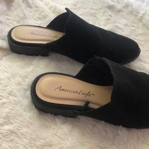 American Eagle Black Suede Slide Loafer